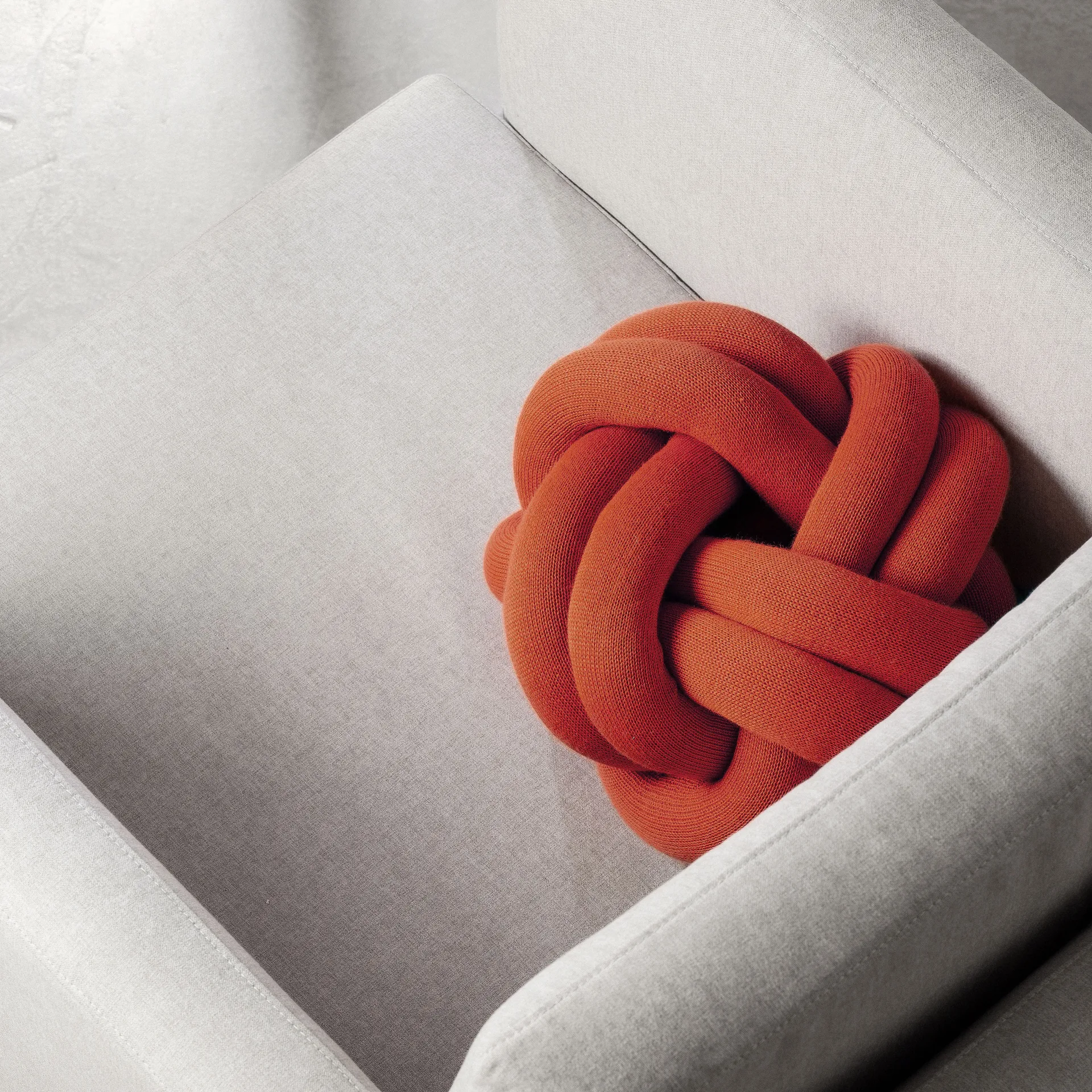 Knot cushion, Orange red Design House Stockholm
