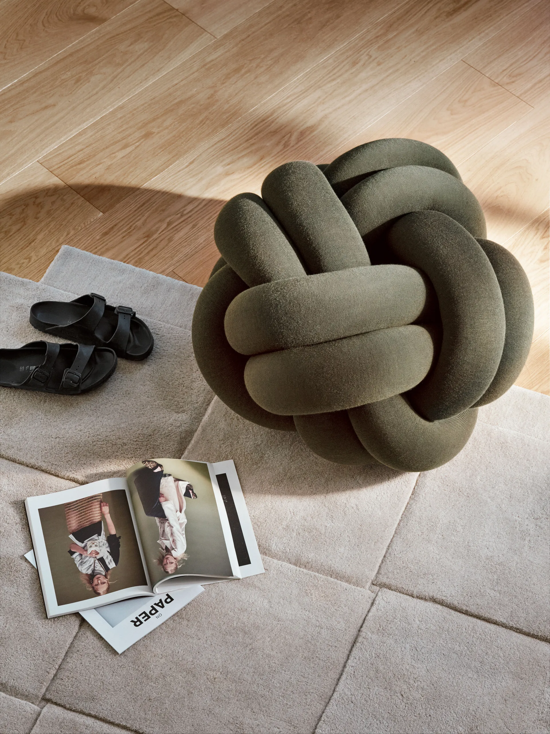 Knot cushion XL, Forest Green Design House Stockholm