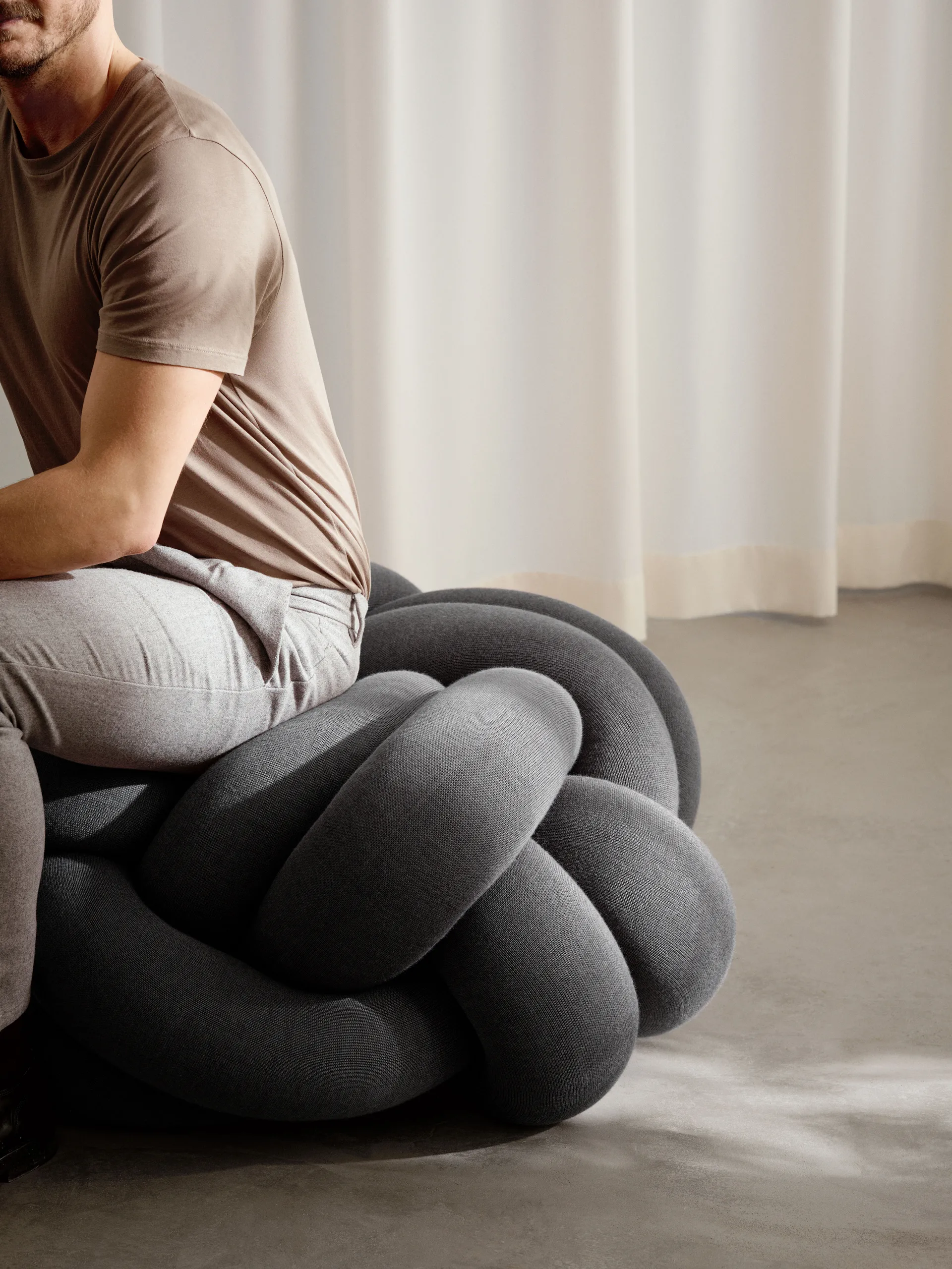 Knot cushion XL, Grey Design House Stockholm