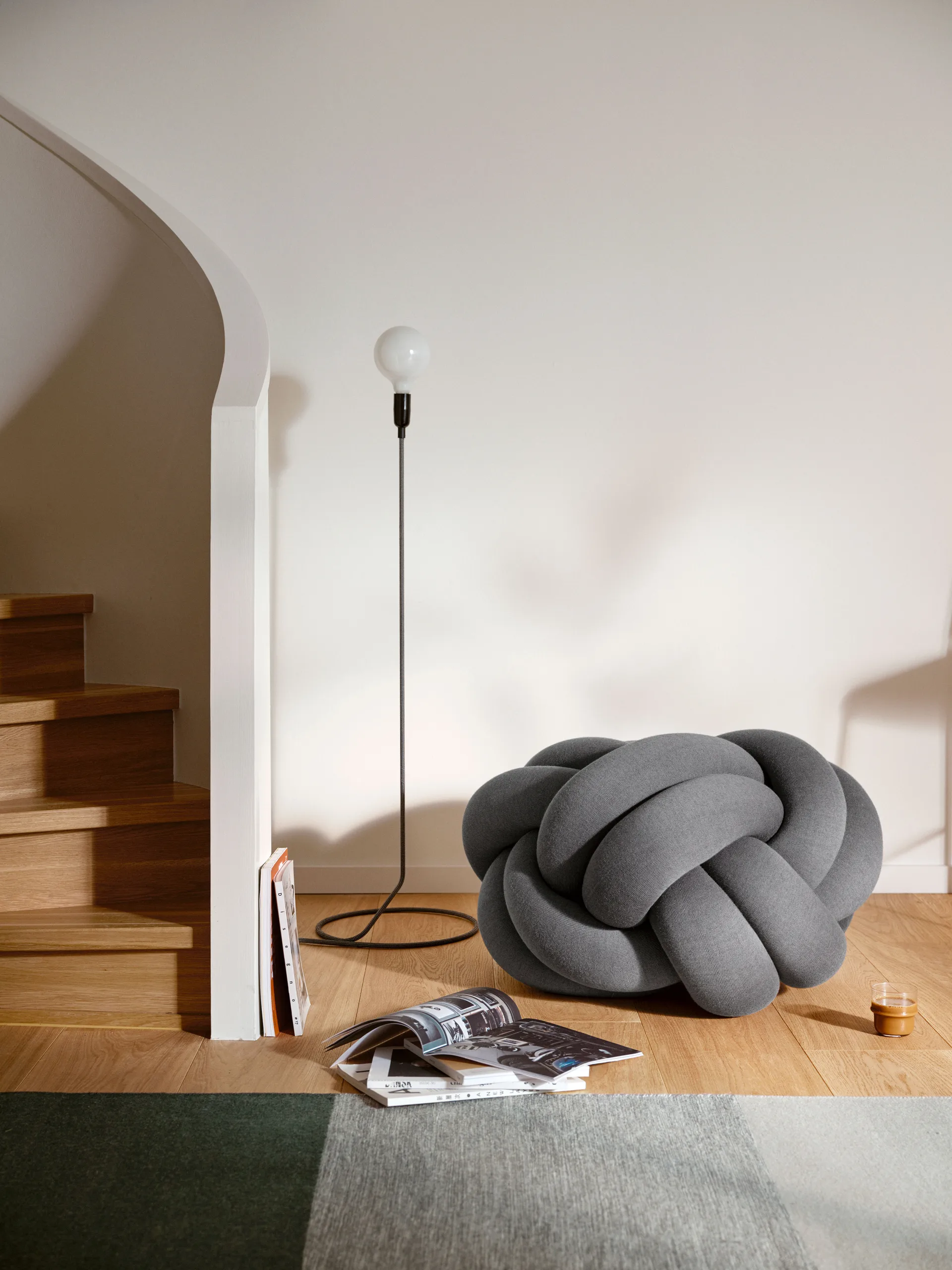 Knot cushion XL, Grey Design House Stockholm