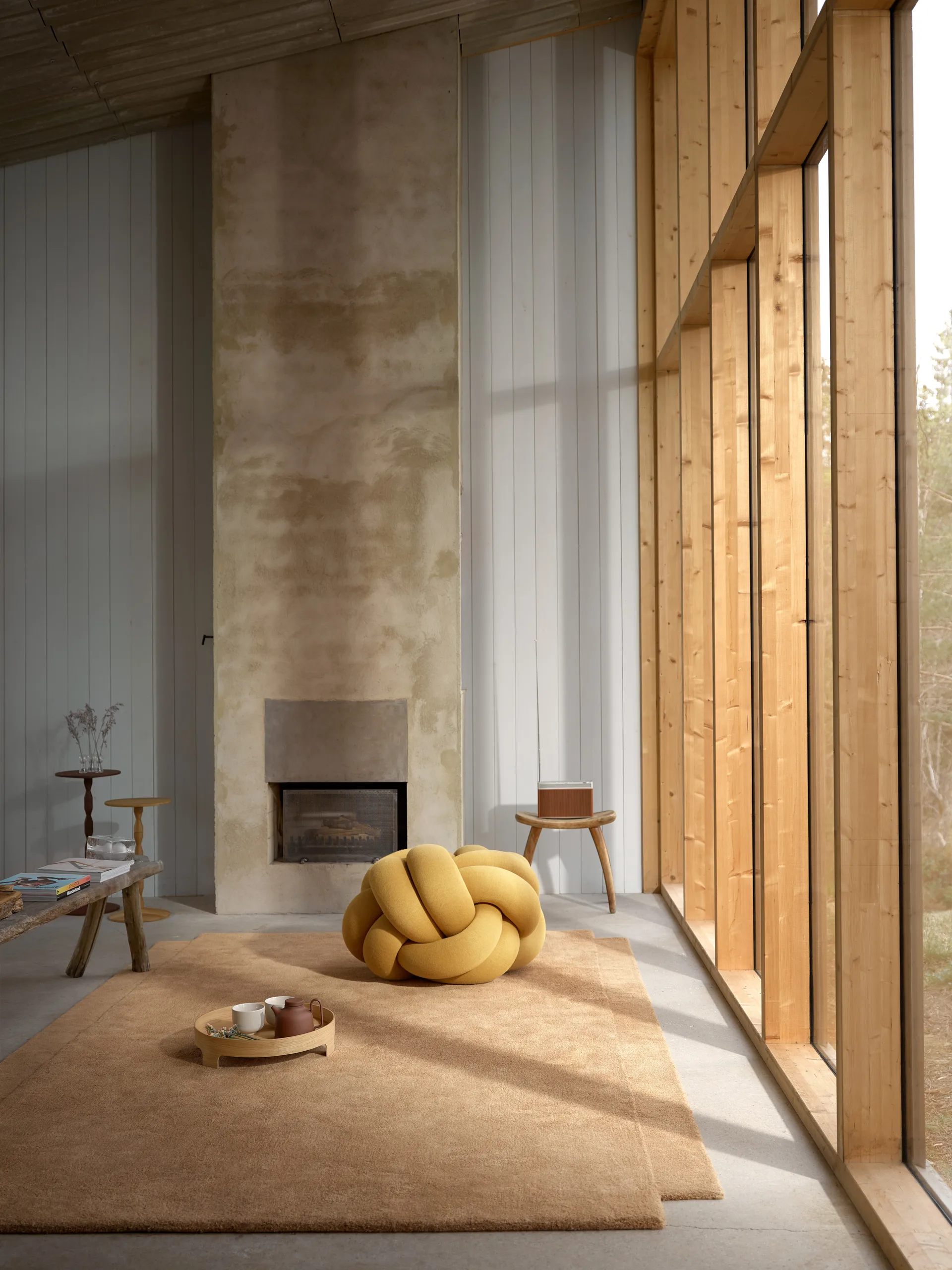 Knot cushion XL, Yellow Design House Stockholm