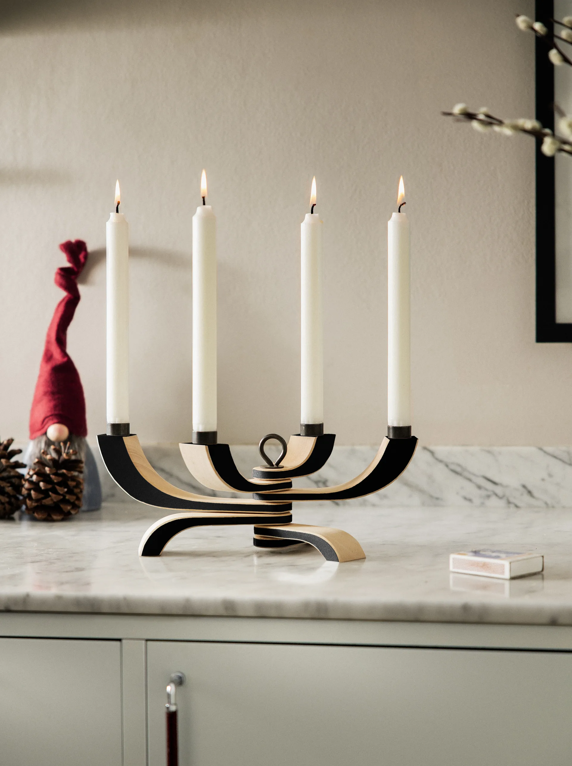 Nordic Light candleholder 4 arms, black Design House Stockholm