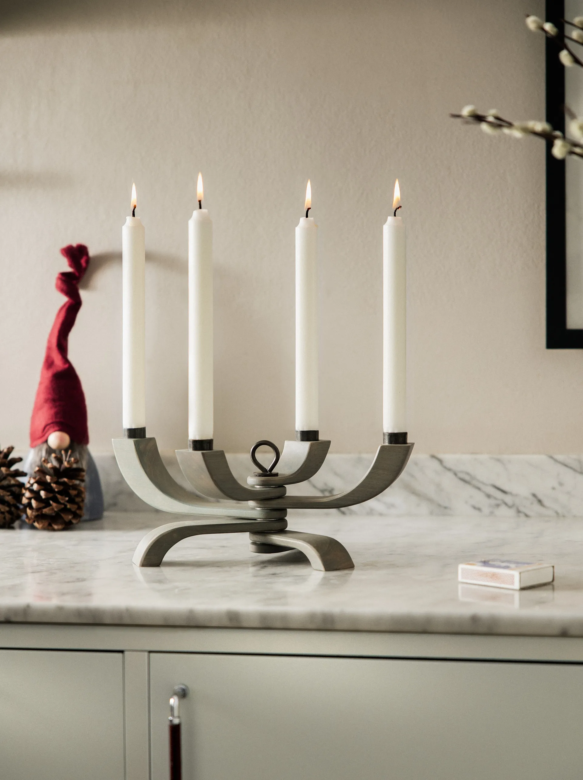 Nordic light candlestick Limited Edition, grey Design House Stockholm