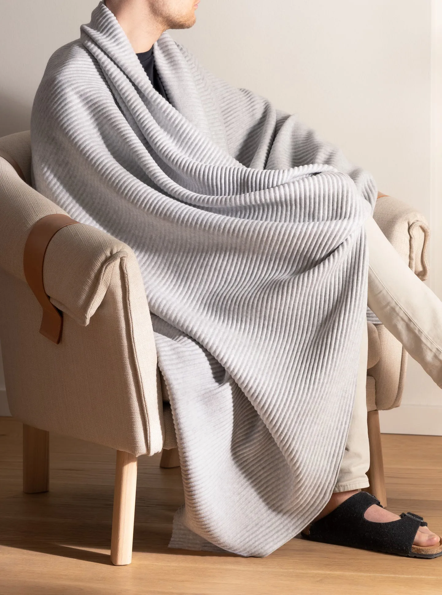 Pleece throw 140x160 cm, Light grey Design House Stockholm