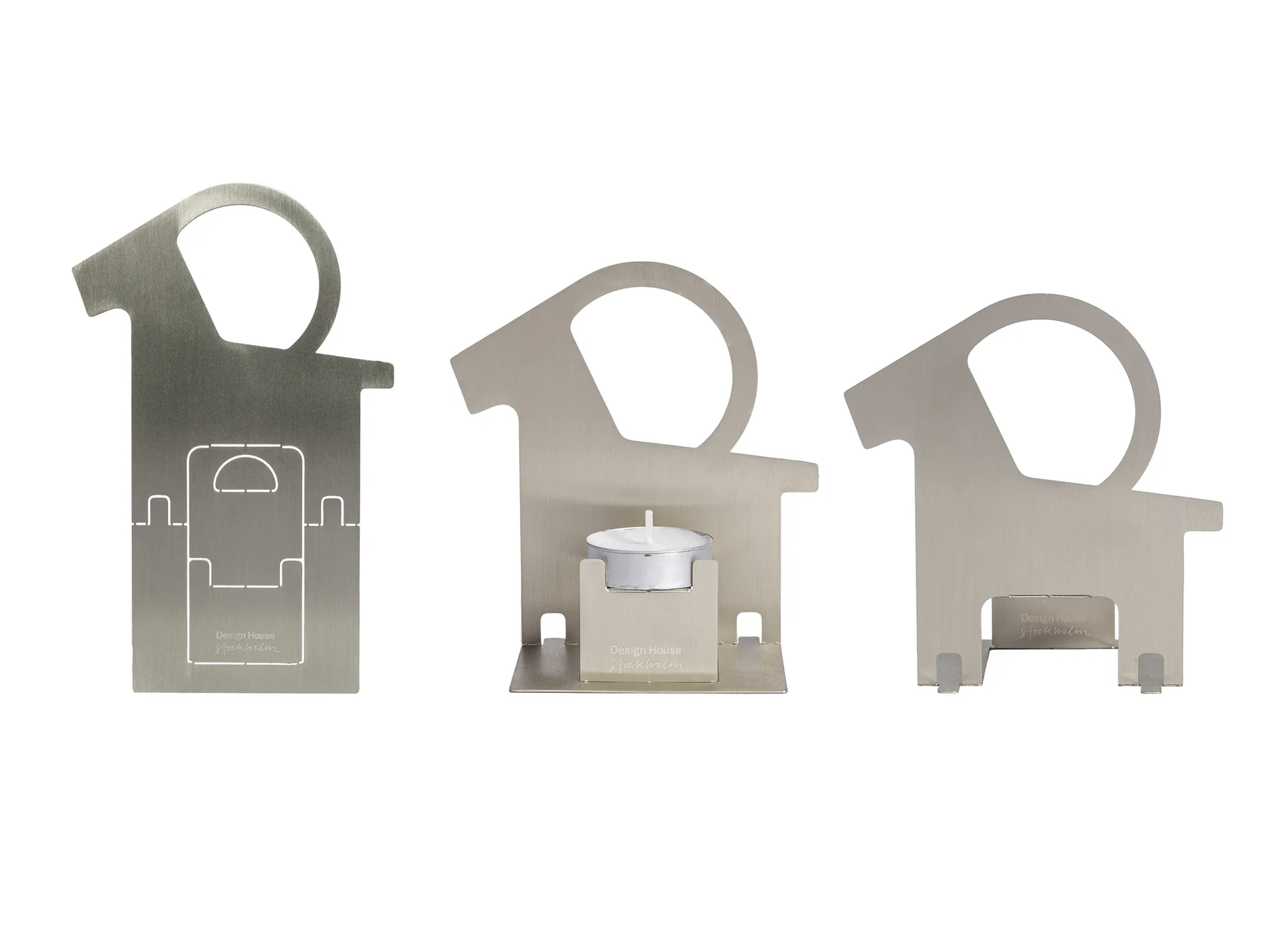 Pop-up tea light holder Christmas goat, Stainless steel Design House Stockholm