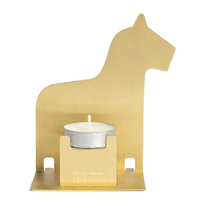 Pop-up tea light holder dala horse - brass - Design House Stockholm