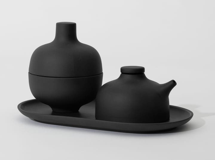 Sand plate oval 12.5x20 cm - Black clay - Design House Stockholm