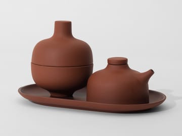 Sand soy sauce bottle 12 cl - Red clay - Design House Stockholm
