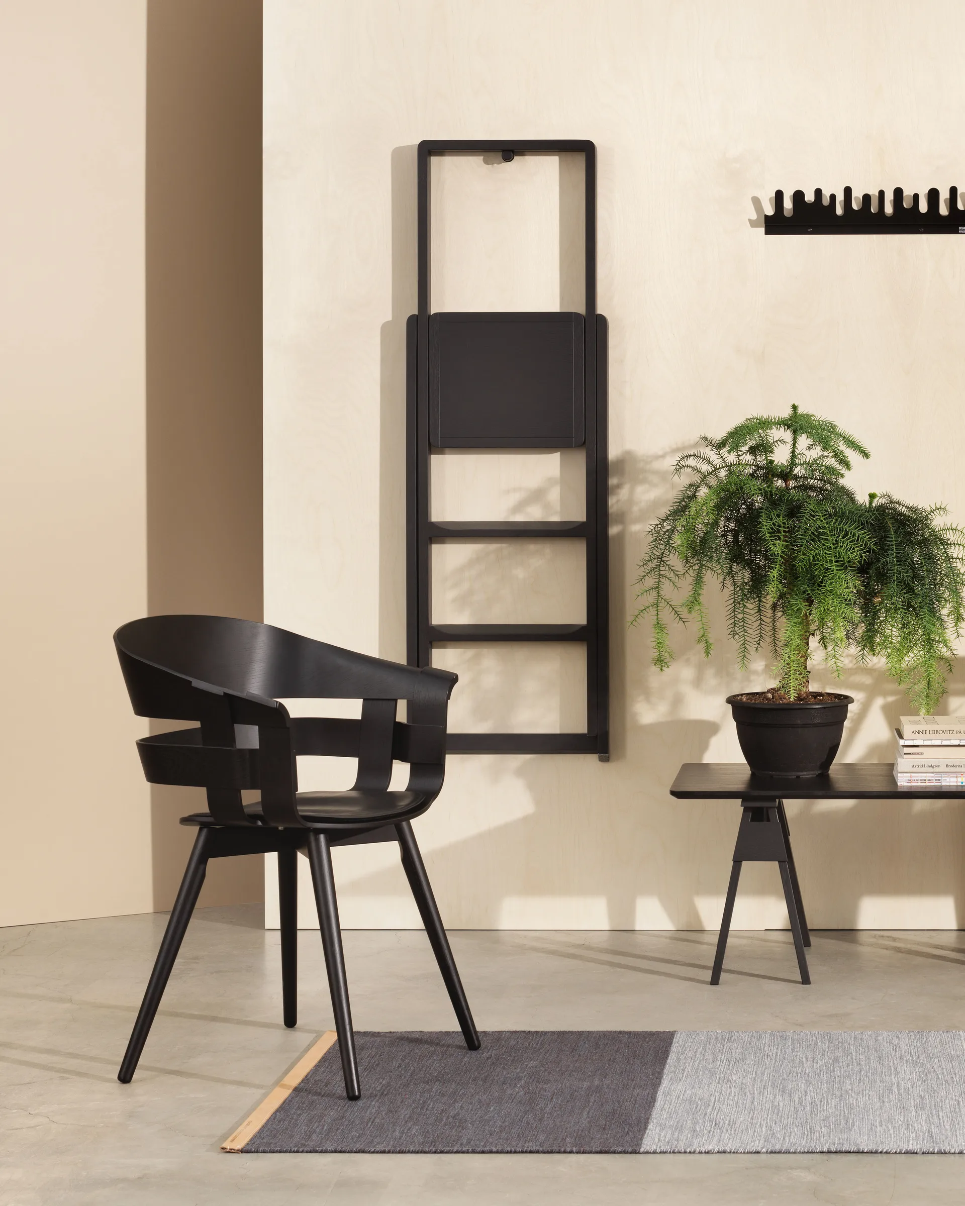 Step ladder, Black-lacquered Design House Stockholm