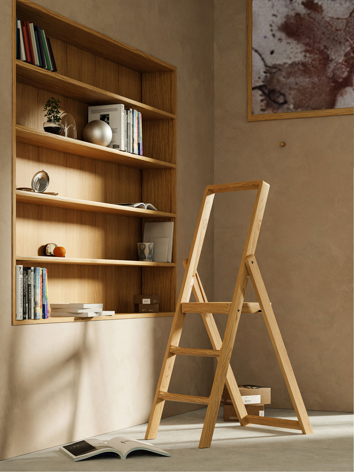 Oak on sale step ladder
