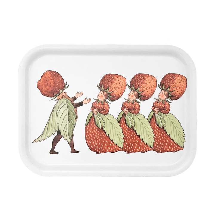 The Strawberry Family tray 20x27 cm - White - Design House Stockholm