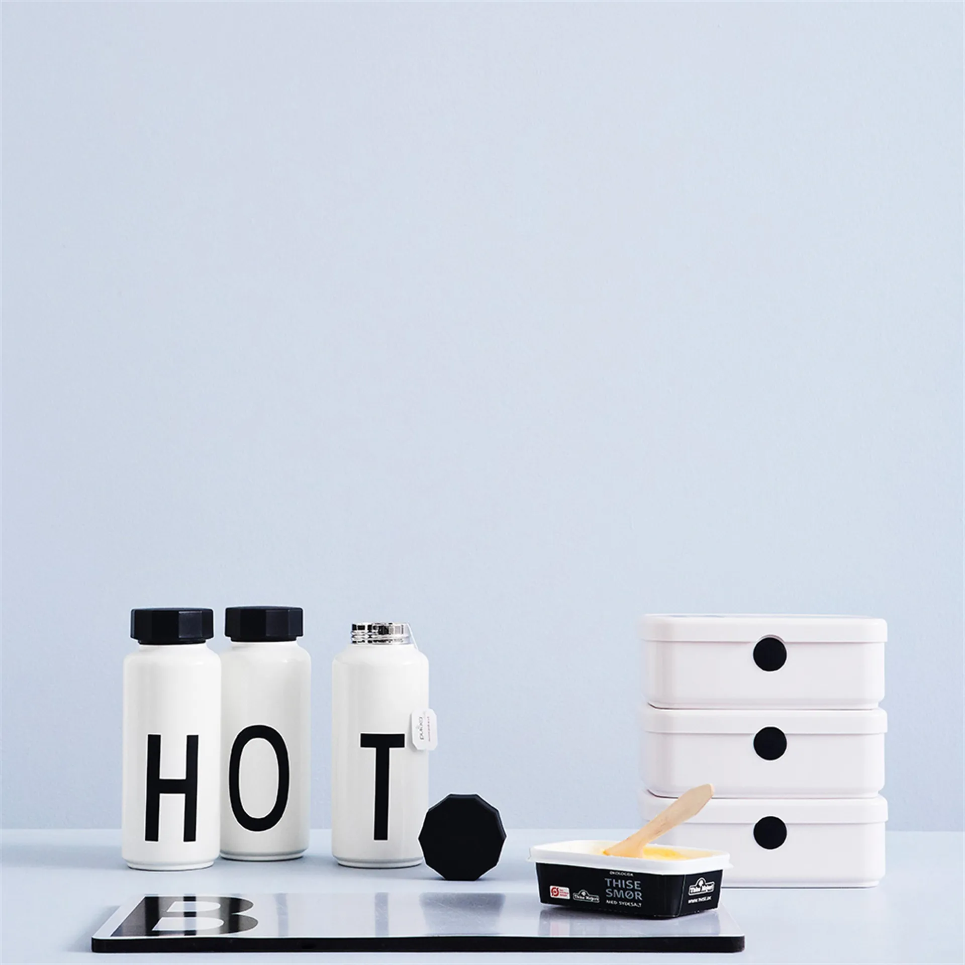 AJ Vintage thermos, H Design Letters