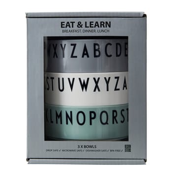 Breakfast Dinner Lunch bowl 3-pack - green - Design Letters