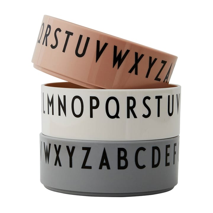 Breakfast Dinner Lunch bowl 3-pack, Nude Design Letters