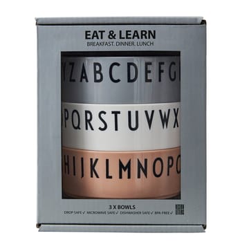 Breakfast Dinner Lunch bowl 3-pack - Nude - Design Letters