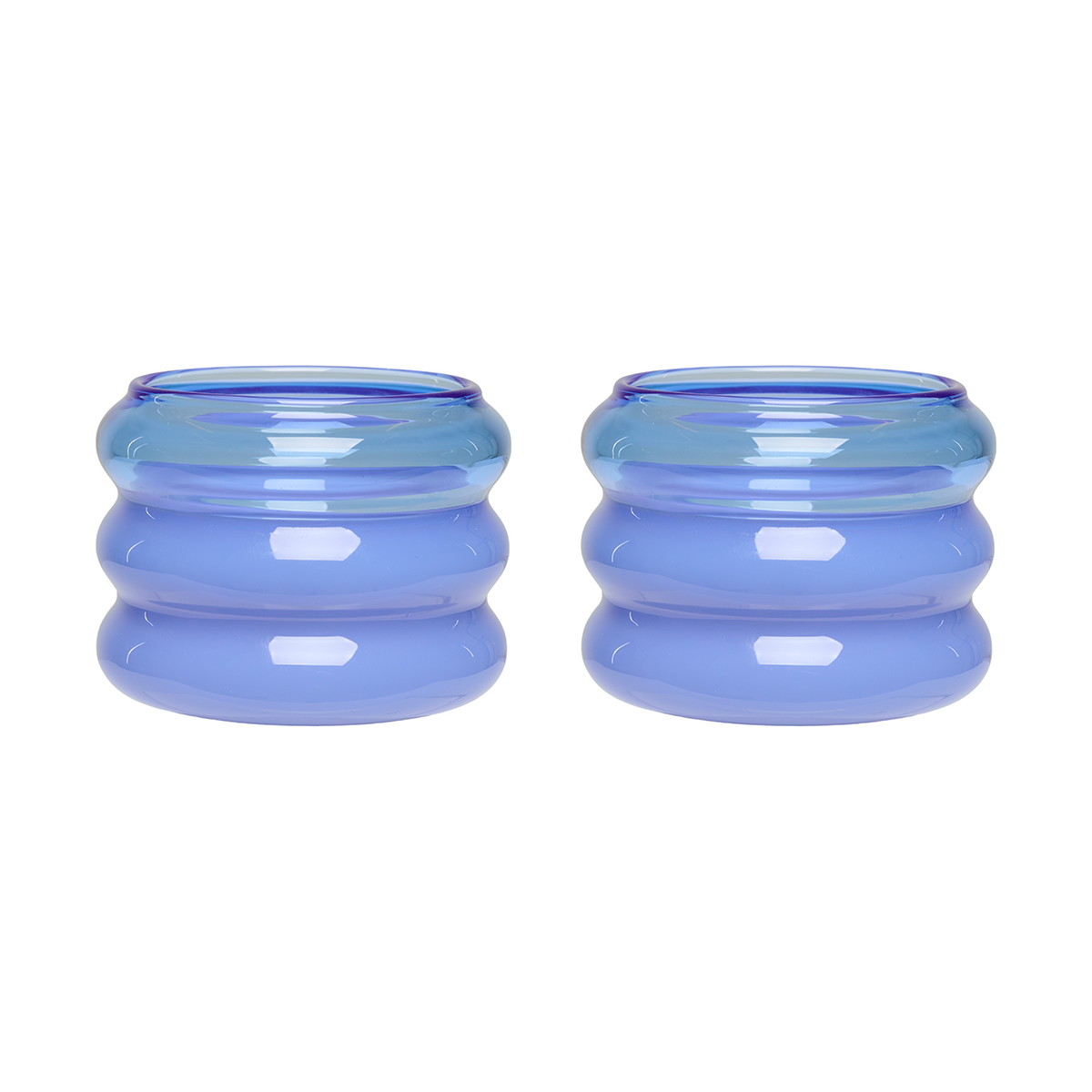 Design Letters Bubble tealight holder o5,6 cm 2 pack Blue-milky blue