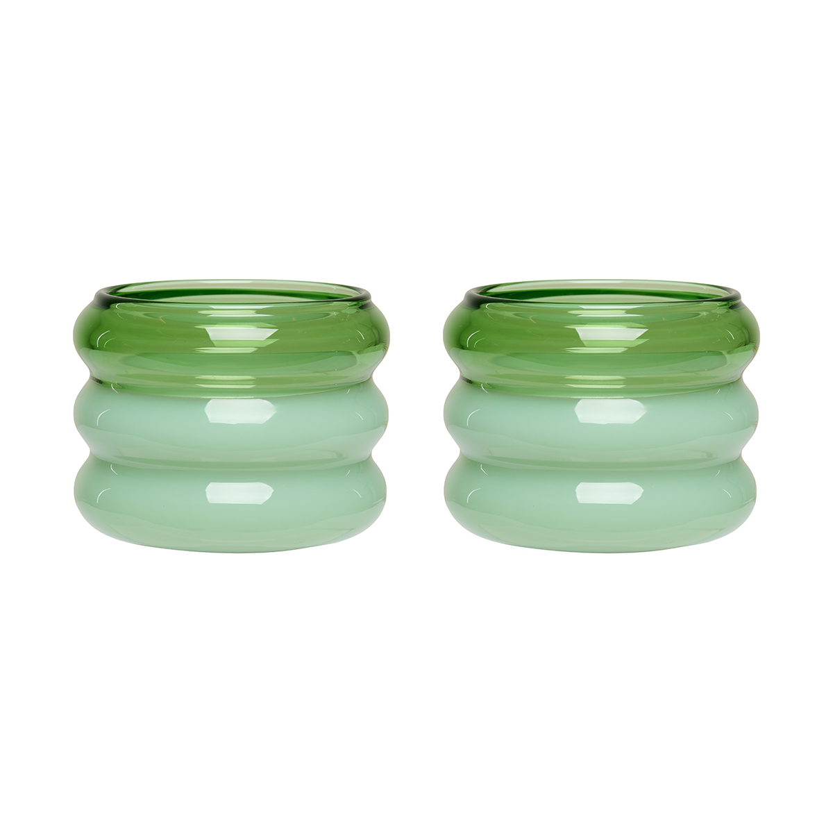 Design Letters Bubble tealight holder Ø5,6 cm 2 pack Green-milky green