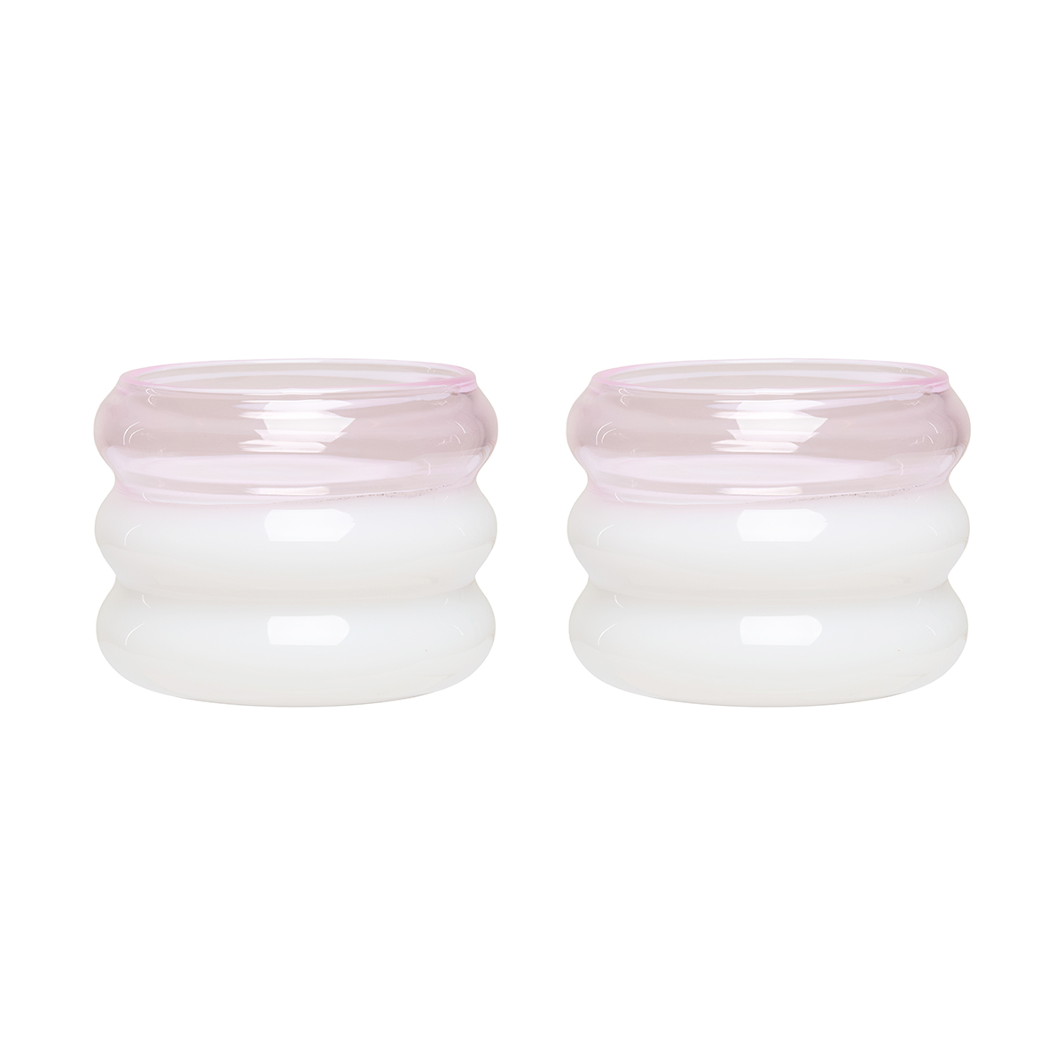 Design Letters Bubble tealight holder Ø5,6 cm 2 pack Milky white-pink