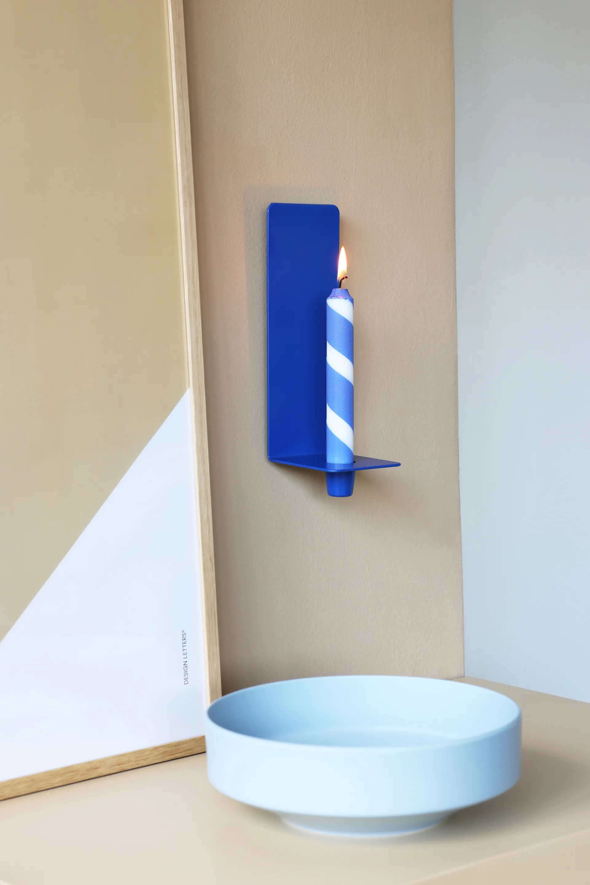 Cosy up wall-mounted candlestick 25 cm, Cobalt Design Letters