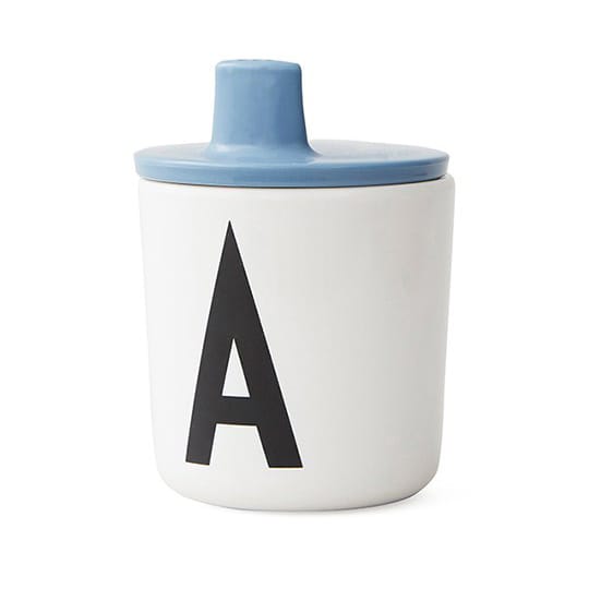 Design Letters beak lid to melamine cup - blue - Design Letters