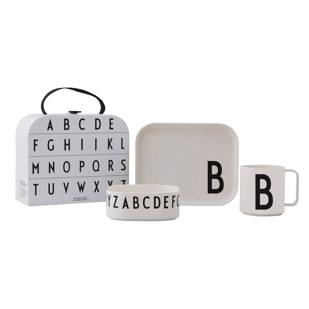Design Letters children's dinnerware set B | Scandinavian Design | Children's tableware | White