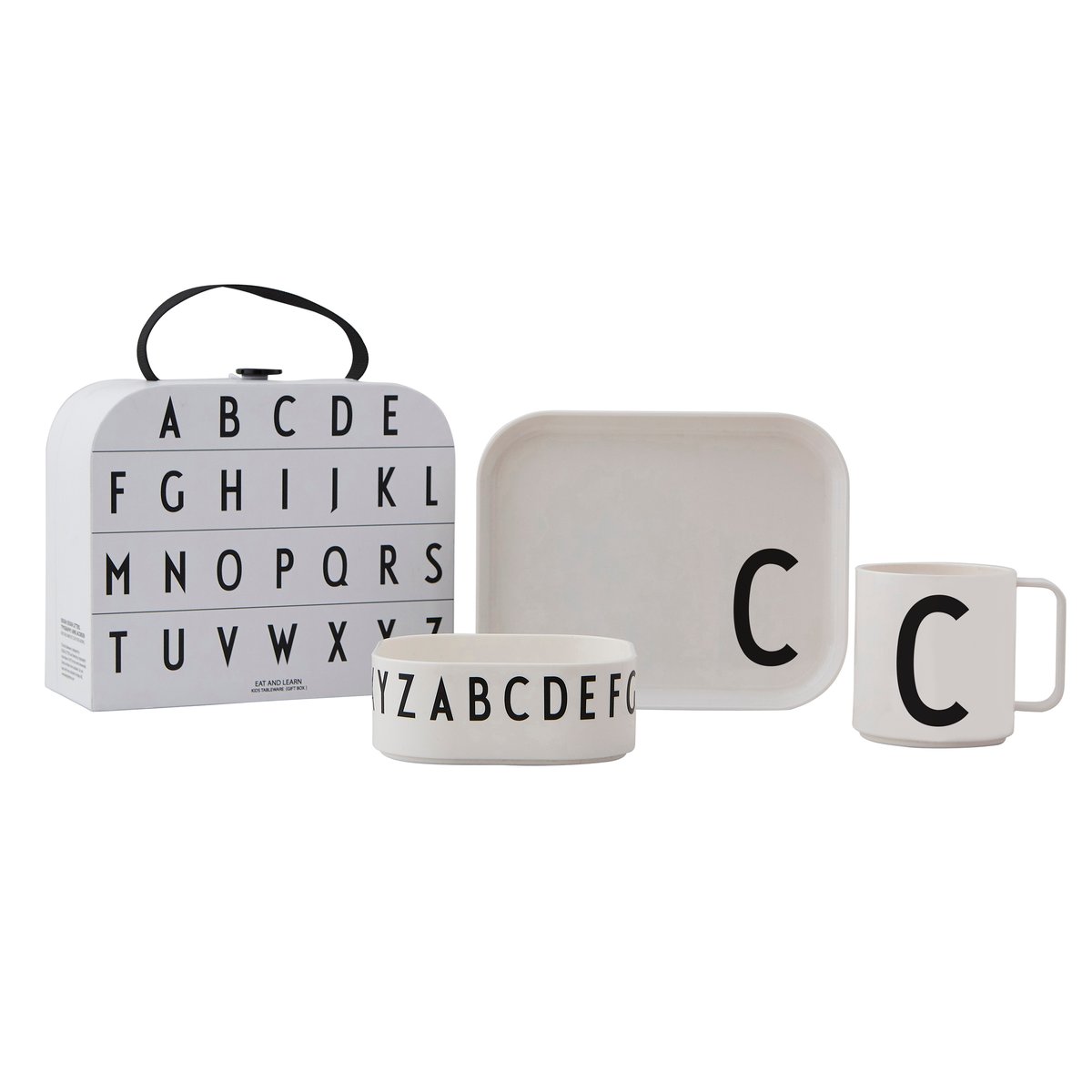 Design Letters children's dinnerware set C | Scandinavian Design | Children's tableware | White