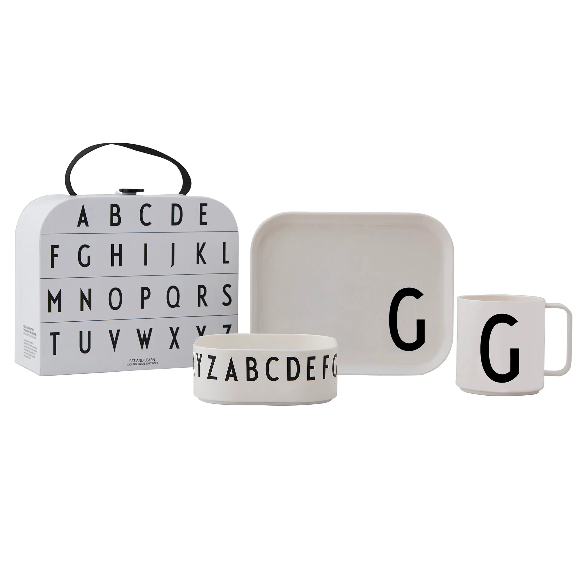 Design Letters children's dinnerware set, G Design Letters