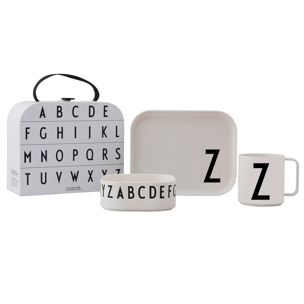 Design Letters children's dinnerware set Z | Scandinavian Design | Children's tableware | White