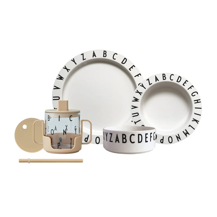 Design Letters Eat & Learn gift set, Beige-white Design Letters