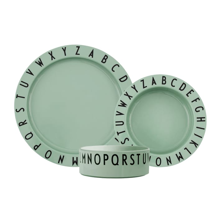 Design Letters Eat & Learn plate set - Green - Design Letters