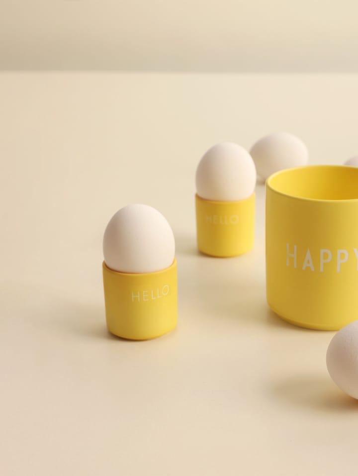 Design Letters egg cup 2-pack - Hello-yellow - Design Letters