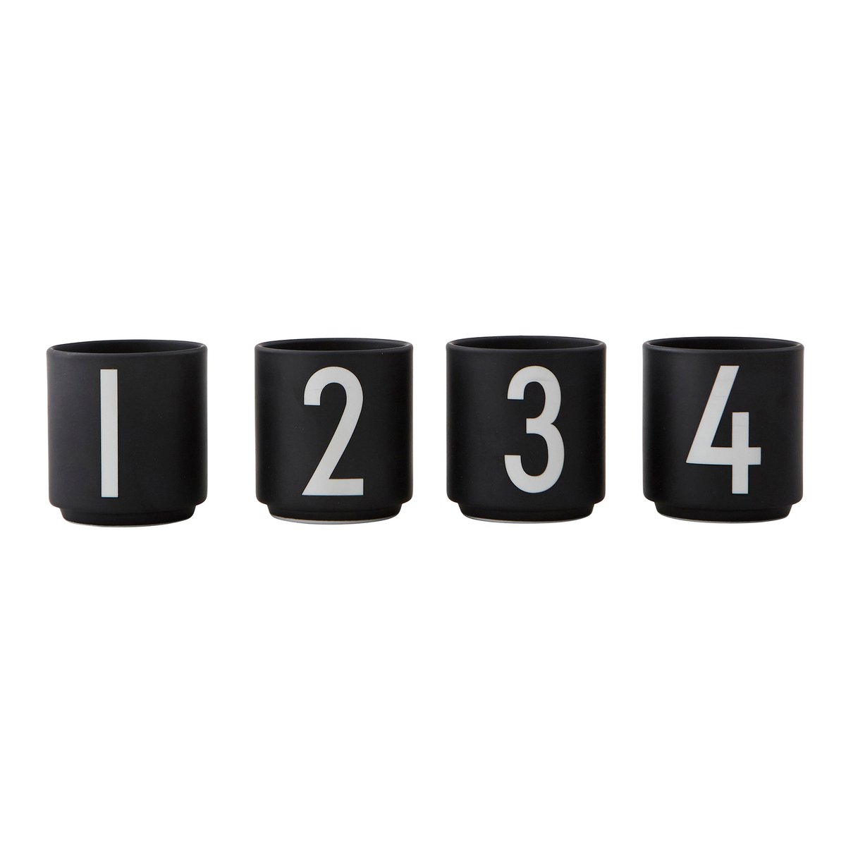 Design Letters espresso cup 4-pack black Black | Scandinavian Design | Espresso cups | Black