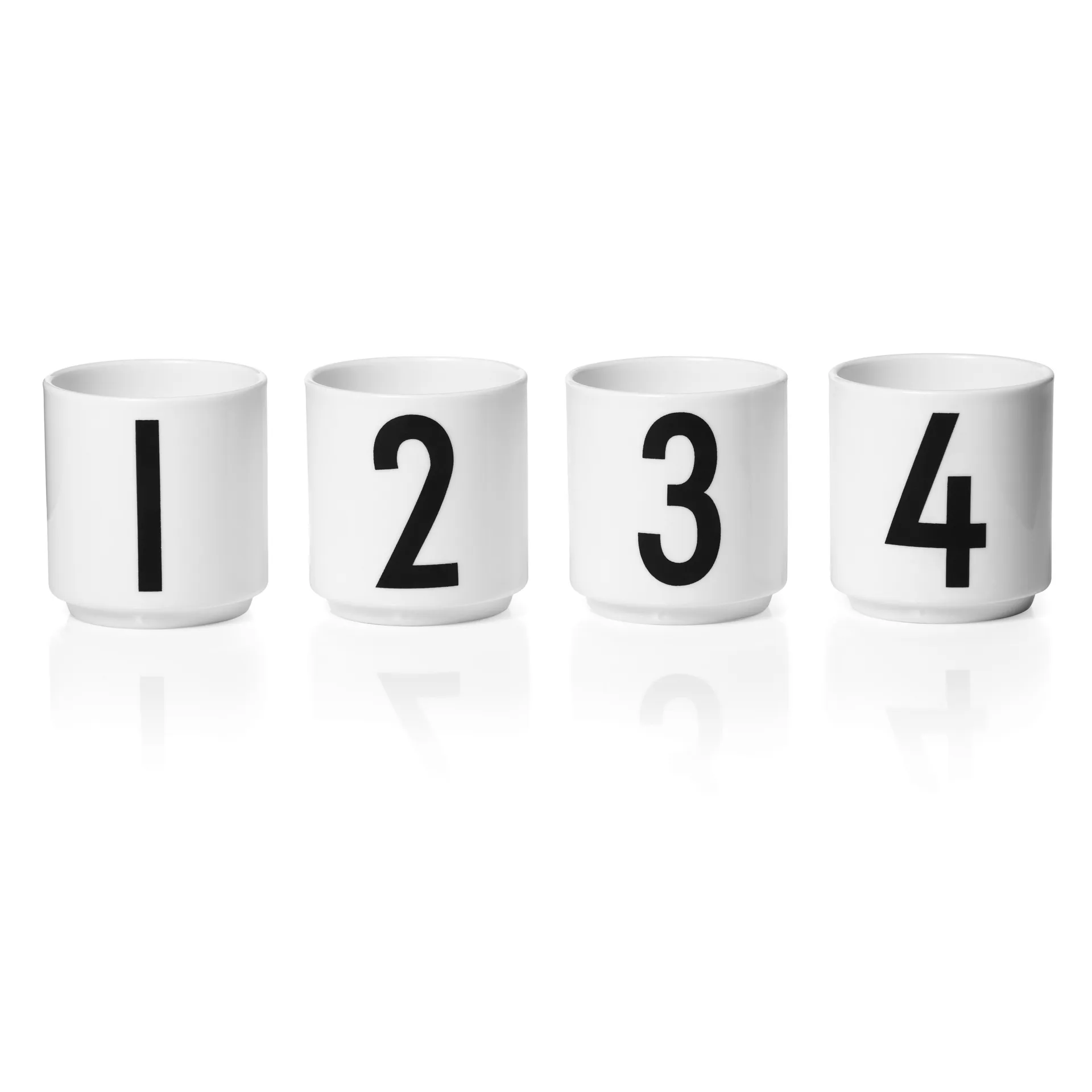 Design Letters espresso cup 4-pack, White Design Letters