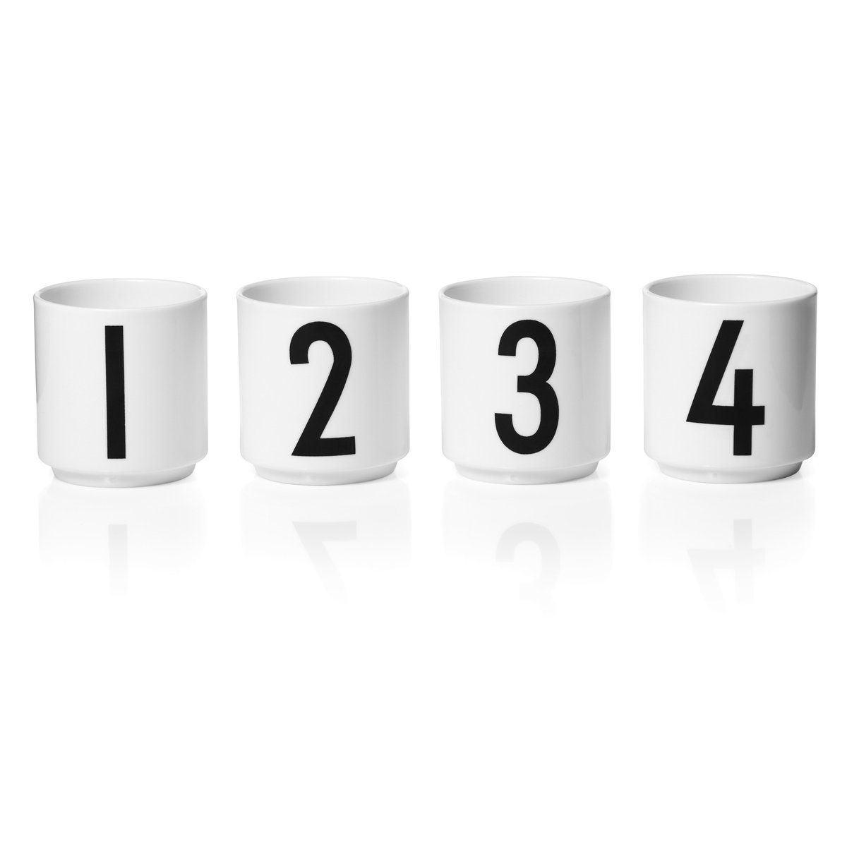 Design Letters espresso cup 4-pack White | Scandinavian Design | Espresso cups | Black