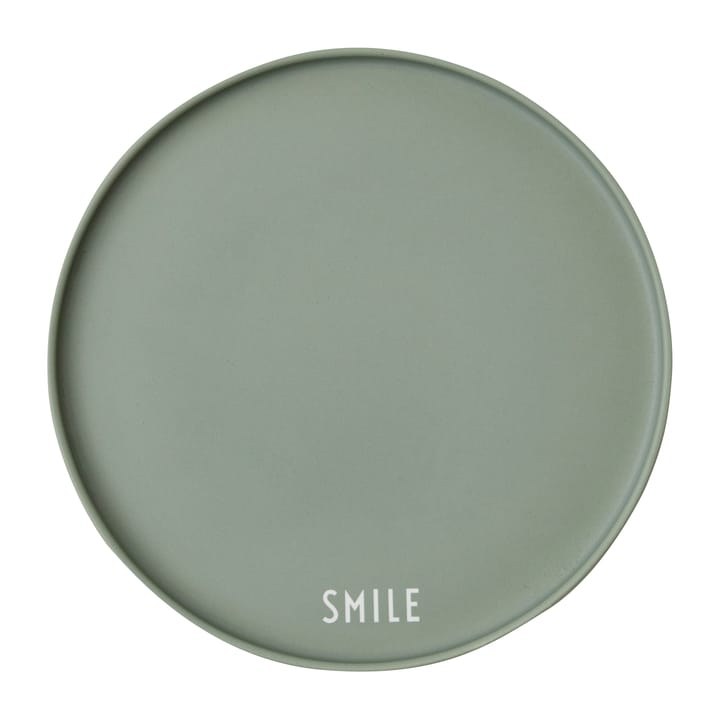 Design Letters favourit plate Ø22 cm - Smile-green - Design Letters