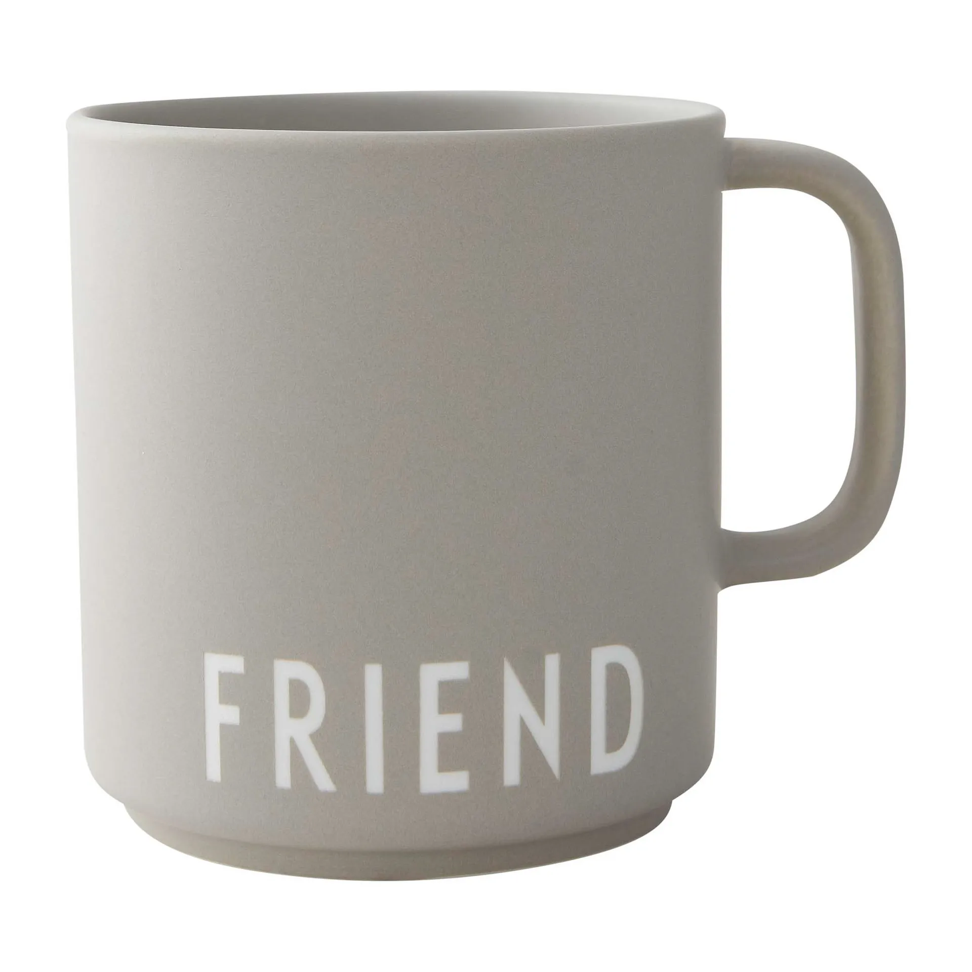Design Letters favourite cup with handle 25 cl, Friend-grey Design Letters