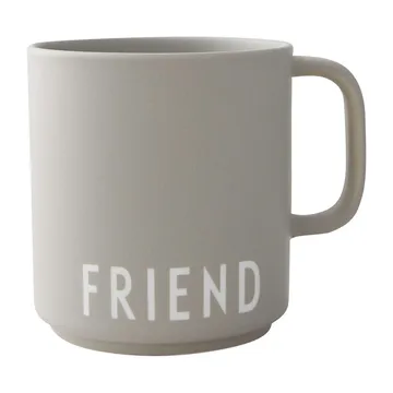 Design Letters favourite cup with handle 25 cl - Friend-grey - Design Letters