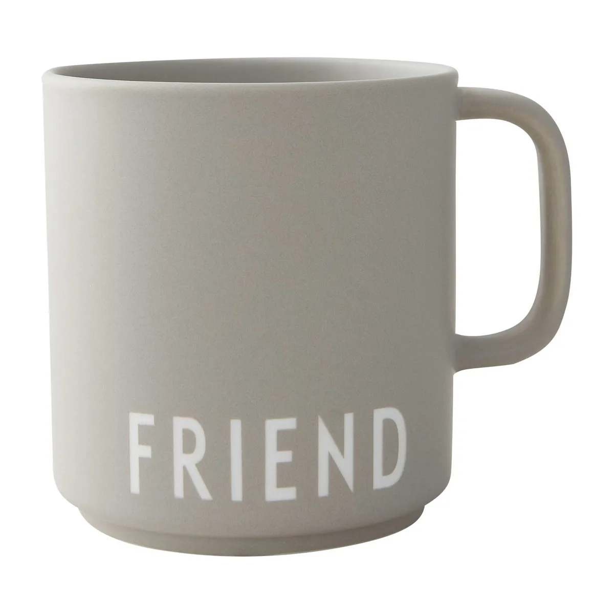 Design Letters Design Letters favourite cup with handle 25 cl Friend-grey