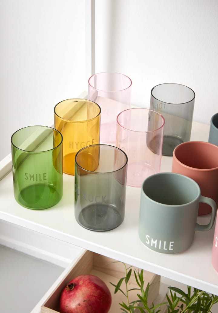 Design Letters favourite glass 35 cl - Smile-green - Design Letters