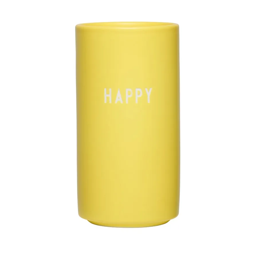Design Letters favourite vase Happy | Scandinavian Design | Vases | Yellow