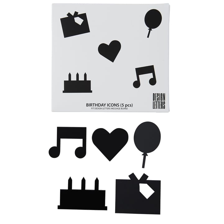 Design Letters Happy Birthday icons - Black - Design Letters