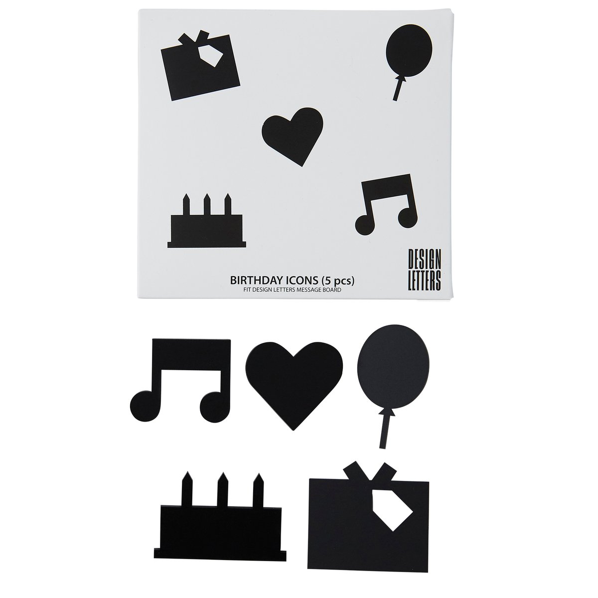 Design Letters Happy Birthday icons Black | Scandinavian Design | Bulletin & pin boards | Black