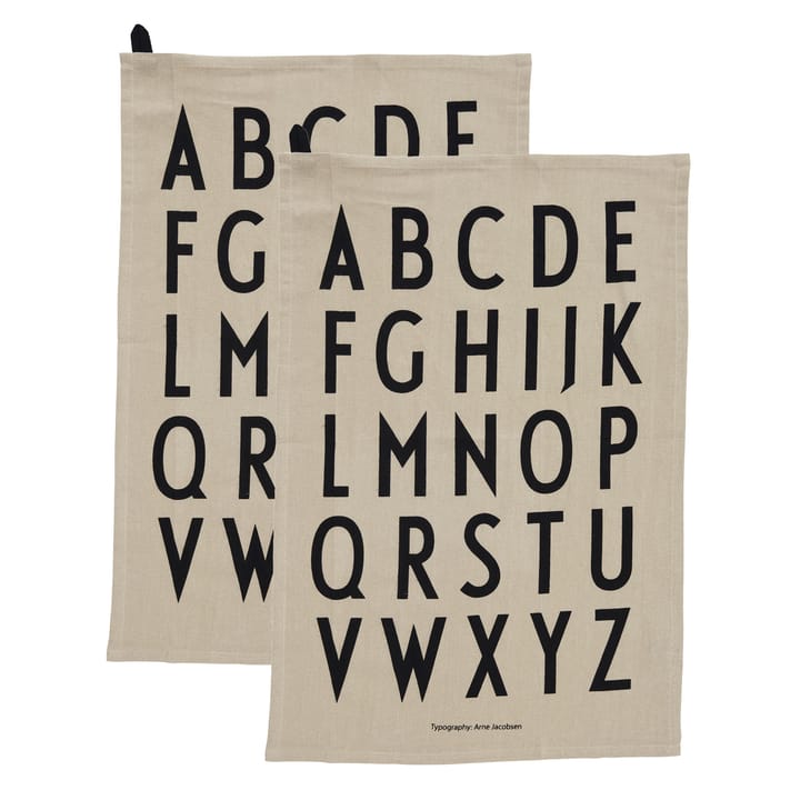 Design Letters kitchen towel 40x60 cm 2-pack - Beige - Design Letters