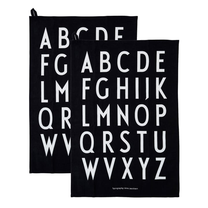 Design Letters kitchen towel 40x60 cm 2-pack - Black - Design Letters