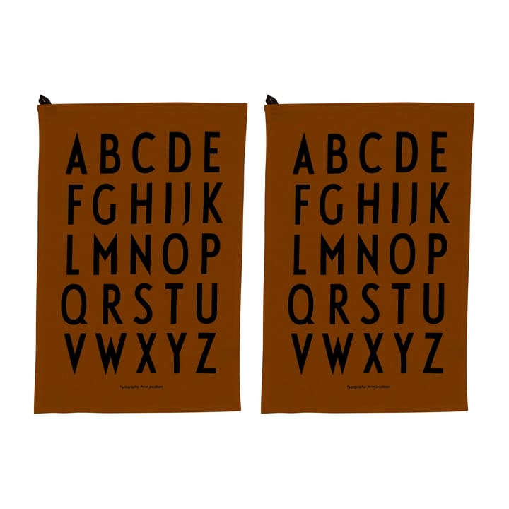 Design Letters kitchen towel 40x60 cm 2-pack - Brown - Design Letters