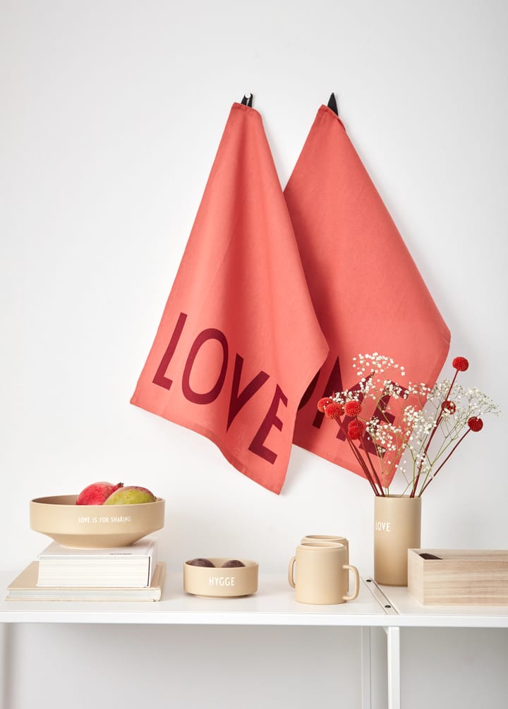 Design Letters kitchen towel favourite 2 pieces - Love-home-terracotta - Design Letters