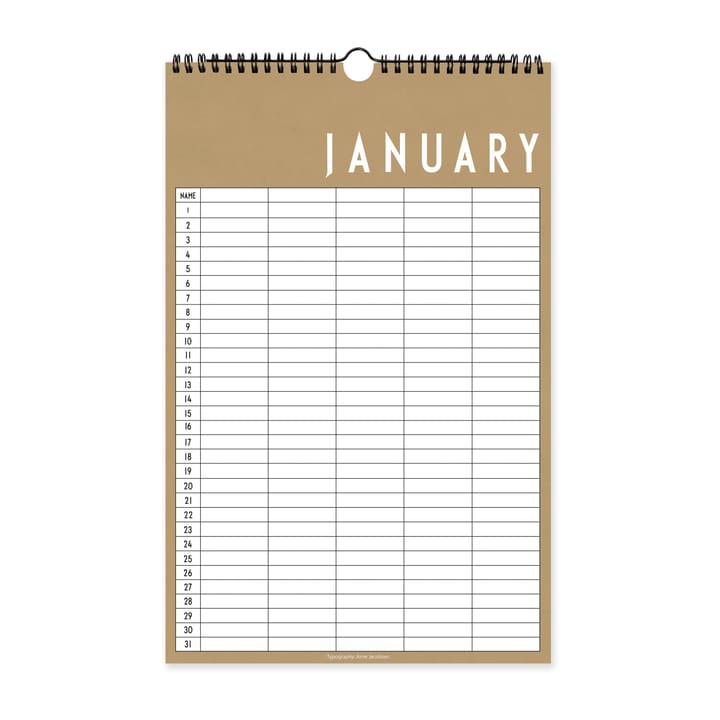 Design Letters Monthly Calendar - Beige - Design Letters