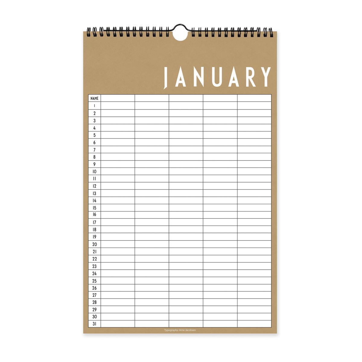 Design Letters Monthly Calendar Beige | Scandinavian Design | Calendars & notebooks | Beige