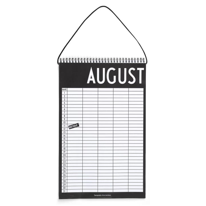 Design Letters Monthly Calendar - Black - Design Letters