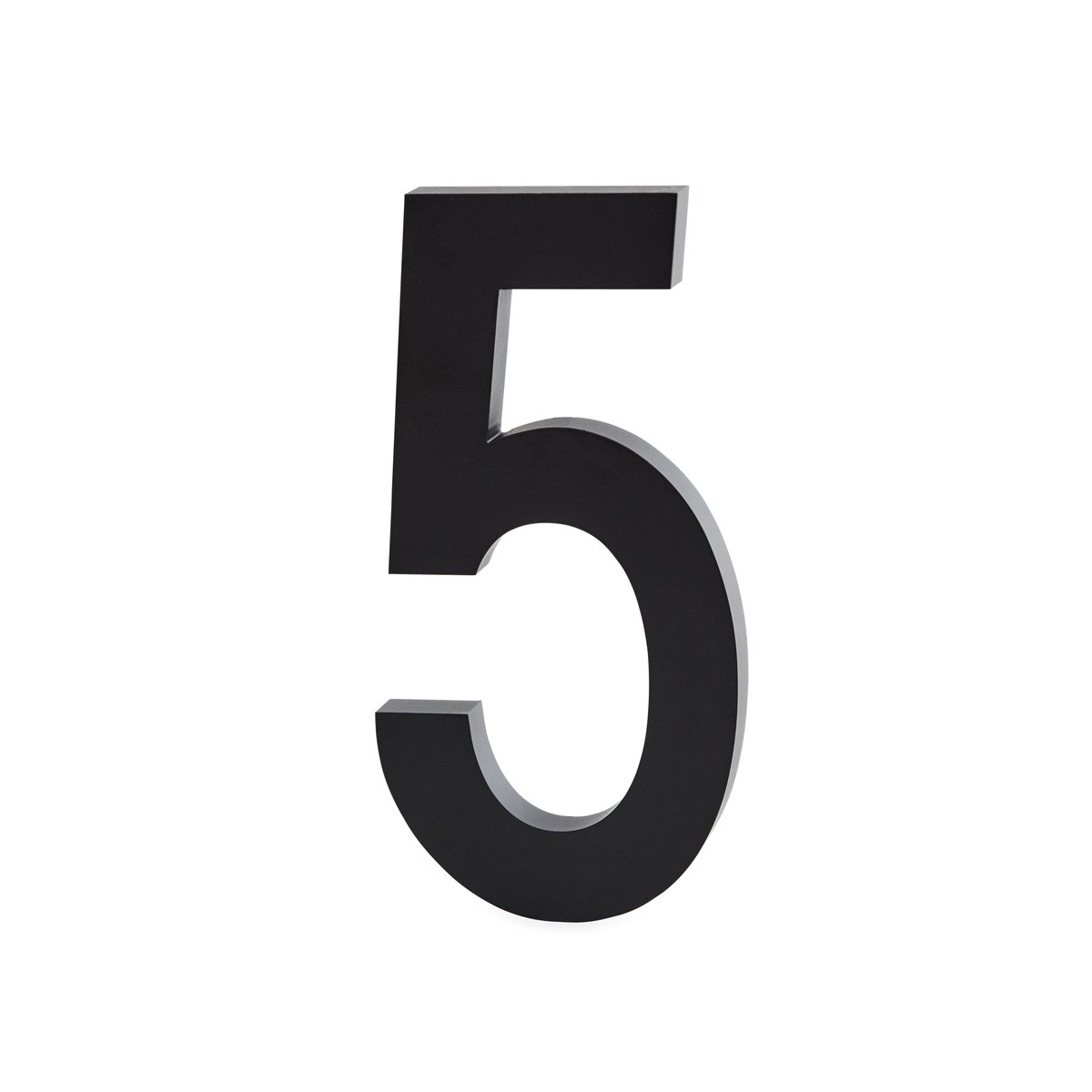 Design Letters numbers aluminum 50 mm 5 | Scandinavian Design | Children's room accessories | Black